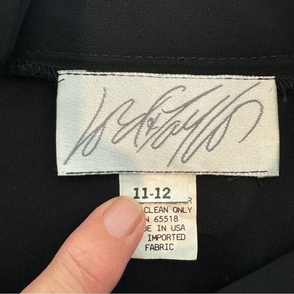 Vintage Lord & Taylor Black Crepe Full Circle Maxi Skirt Size 11/12, 29" Waist - Picture 3 of 8